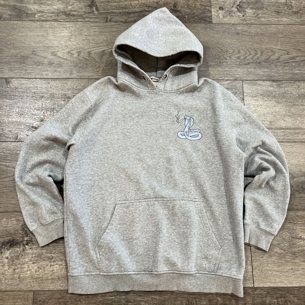 Skate Grail! Palace Bunning Snake Hood Hoodie Grey Marl - Men’s XL